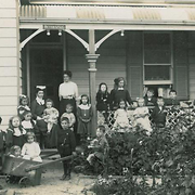 Children's home front porch with Deaconess Constance Rudder